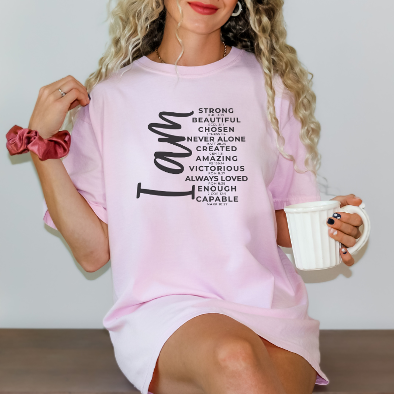 Empowerment Echo Tee: "I Am" Affirmations for Confidence