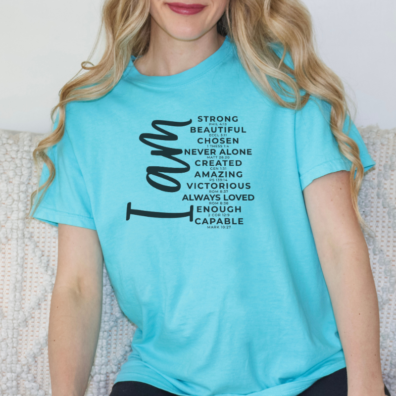 Empowerment Echo Tee: "I Am" Affirmations for Confidence